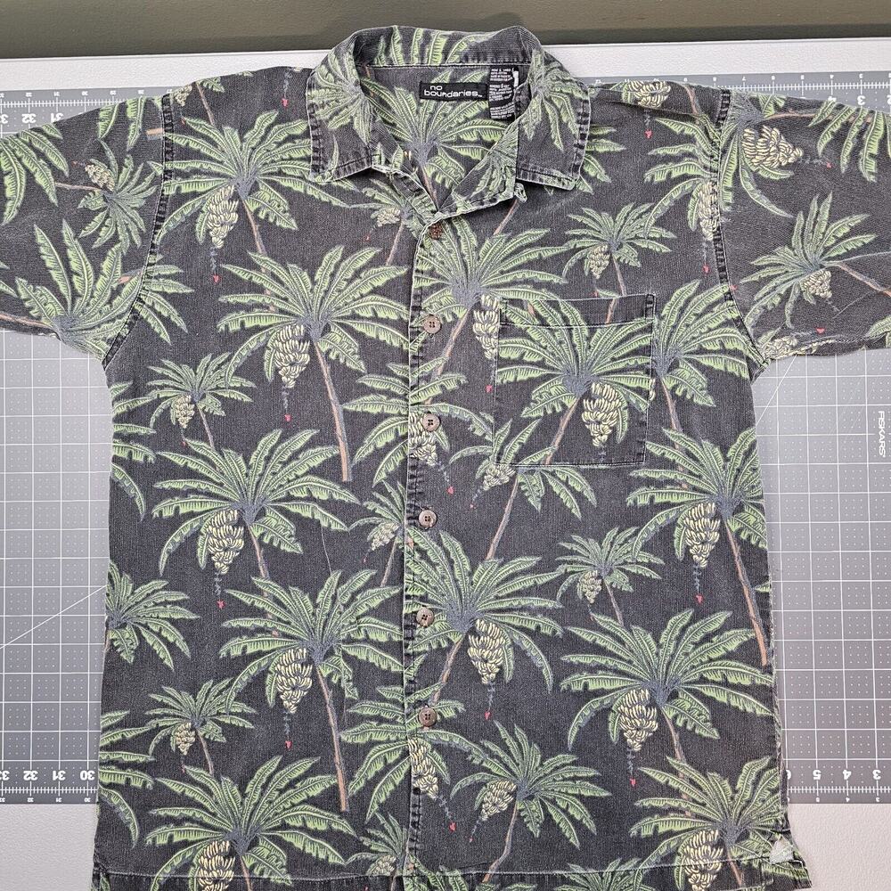 Vintage No Boundaries Corduroy Shirt Mens Large Floral Hawaiian y2k Streetwear